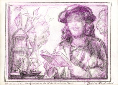 Drawing_126__-_Imaginative_View_Of_Holland_In_The_17th__Century__2006__7_5x10__Direct
