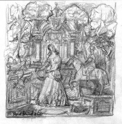 Drawing_112_5BLady2C_Knight_On_Horse5D___2001___7x7___Direct
