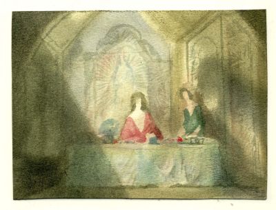 Interior with Figures  1982  4 x 5.25
